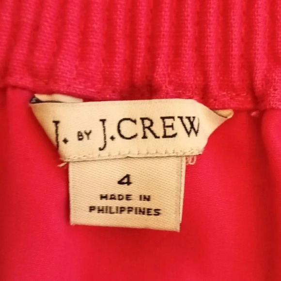 J. Crew Linen Cotten lined pink pull on skirt scalloped hem elastic waist 4 - Picture 6 of 8